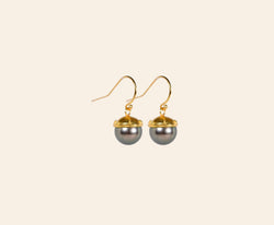 Granulated Johannes Earring in Tahitian Pearl
