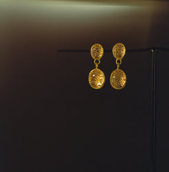 Rock Crystal Granulated Earrings