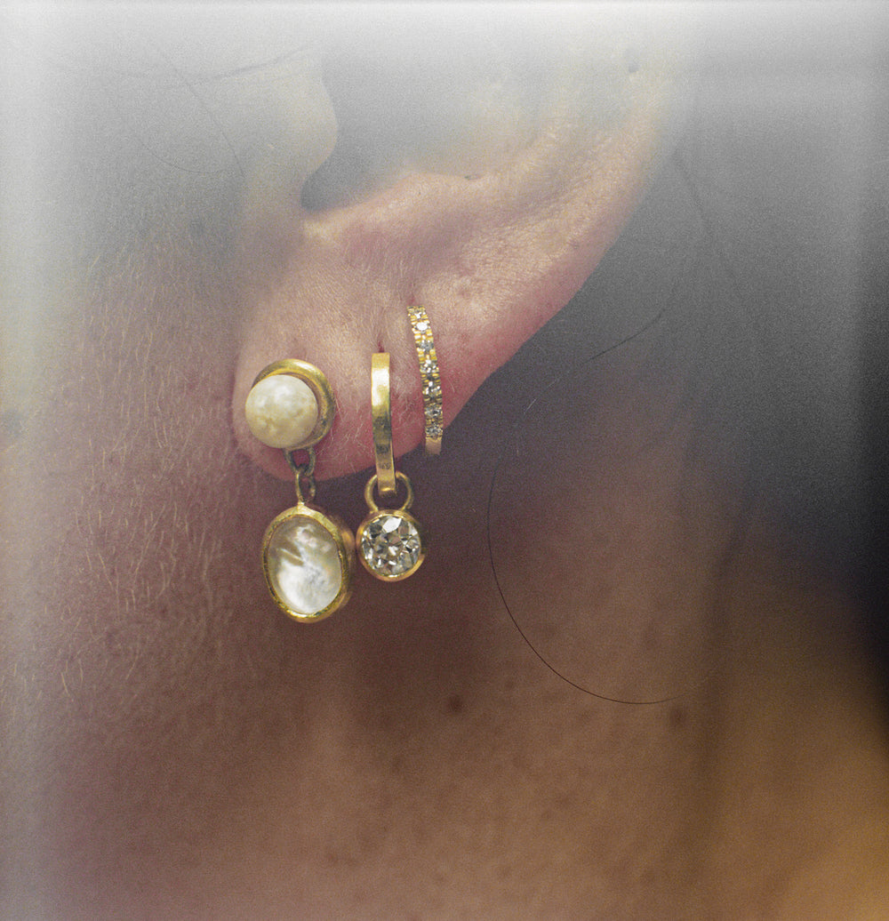 .54ct Old Euro Huggie Hoop Drops