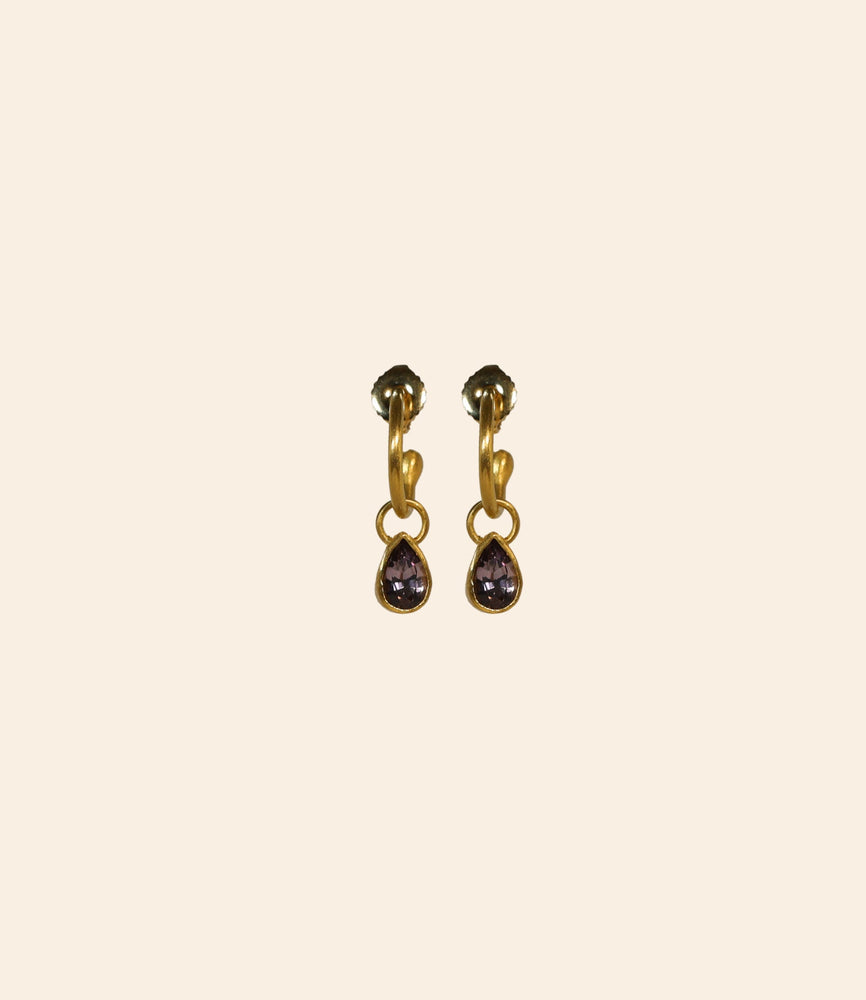 Annular Hoops with Lavender Spinel Pear Drops