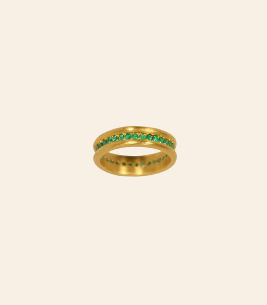 Doric Column Band with Emeralds