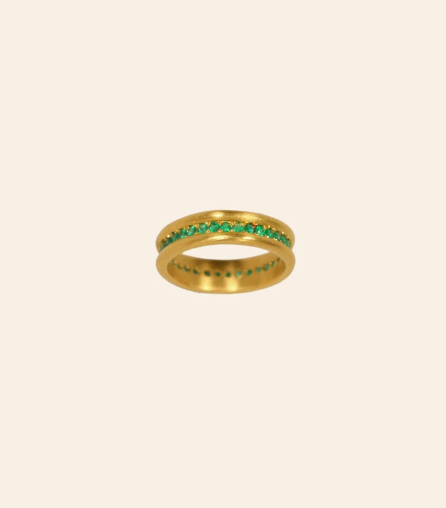 Doric Column Band with Emeralds
