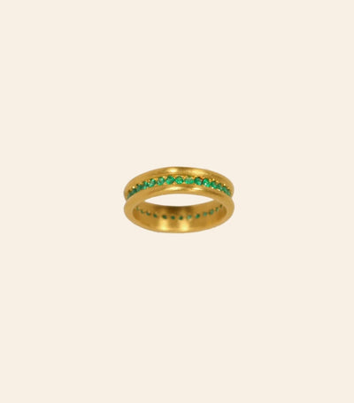 Doric Column Band with Emeralds