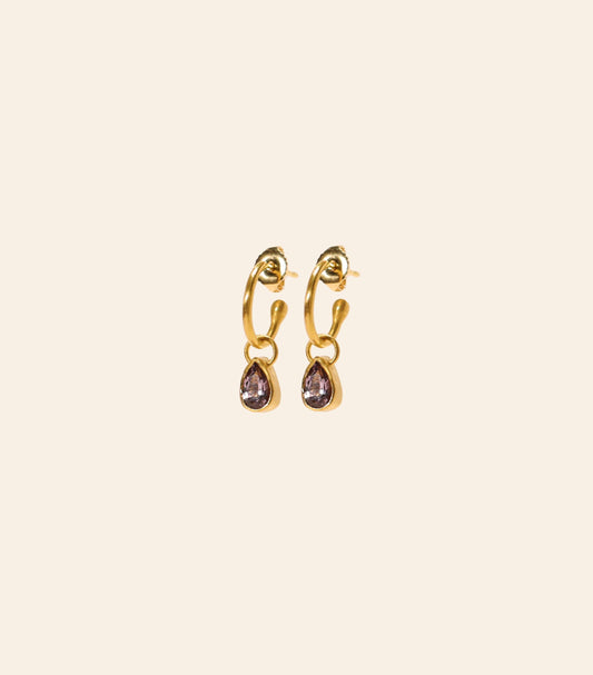 Annular Hoops with Lavender Spinel Pear Drops