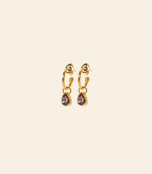 Annular Hoops with Lavender Spinel Pear Drops