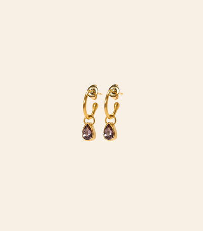 Annular Hoops with Lavender Spinel Pear Drops