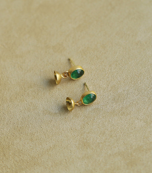 Emerald Bell Earrings