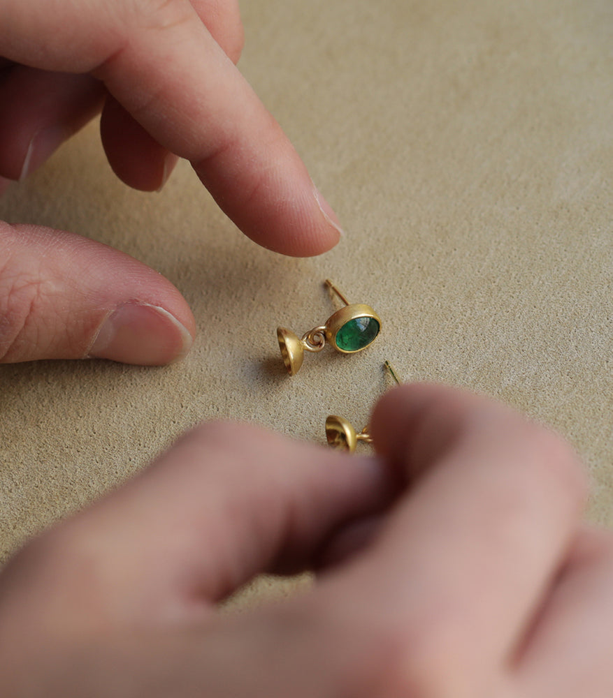 Emerald Bell Earrings