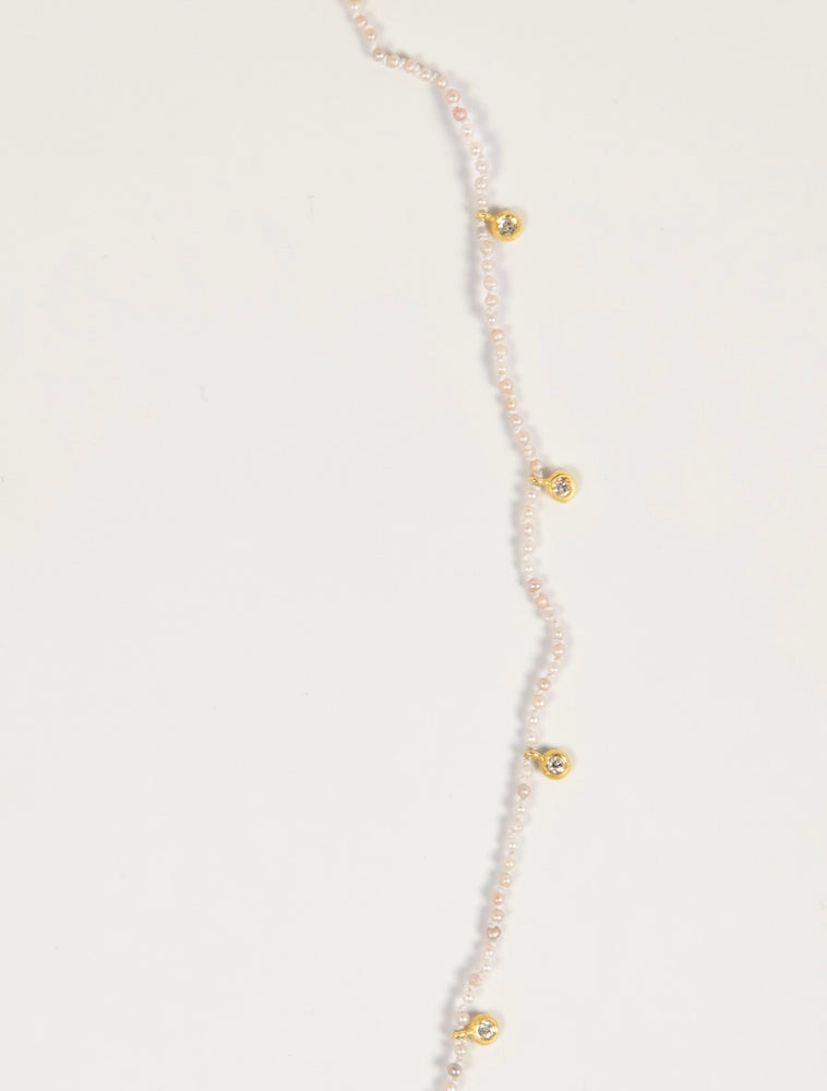 Natural Pearl Diamond Veil Necklace