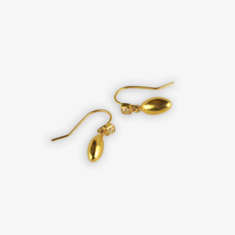 Carob Seed Earrings with Peruzzi Diamonds