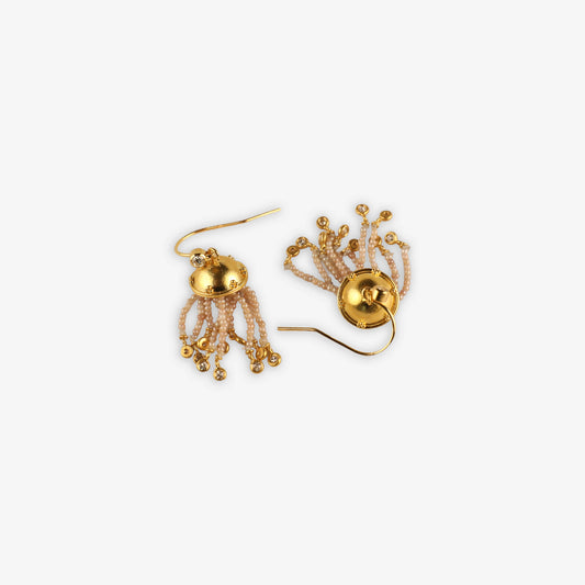 Natural Pearl Jellyfish Earrings in Cream