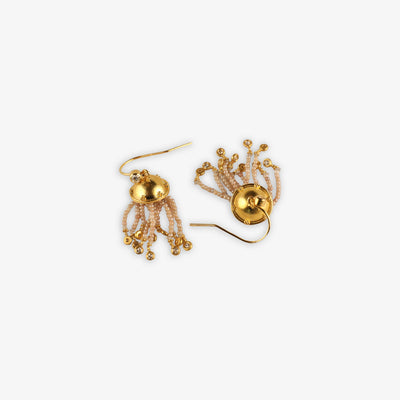Natural Pearl Jellyfish Earrings in Cream