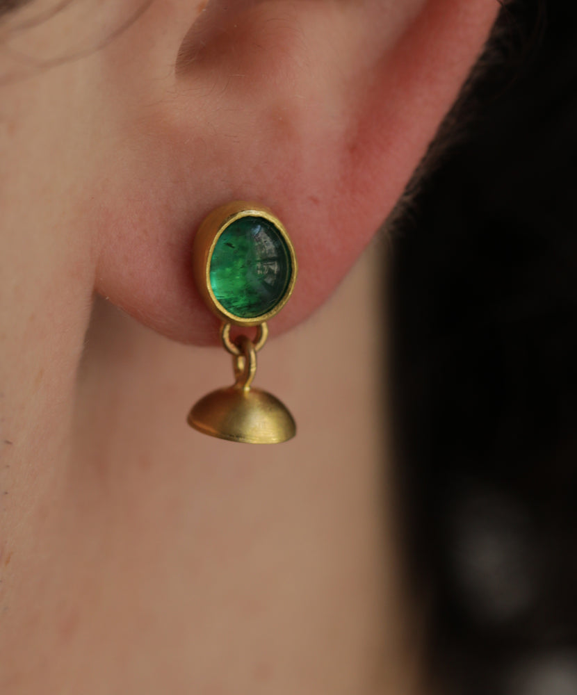 Emerald Bell Earrings