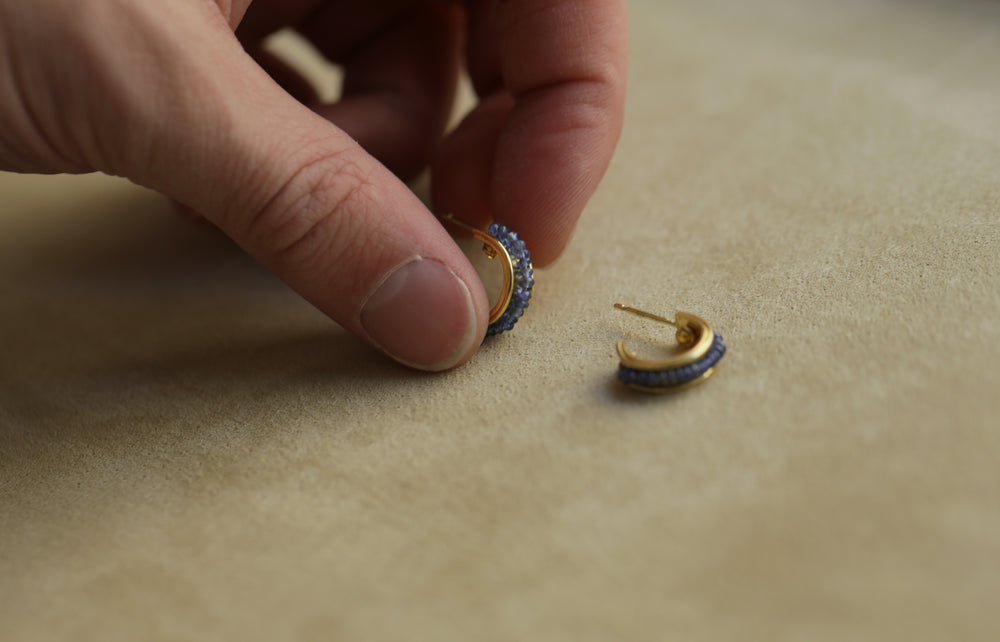 Beaded Penannular Earrings
