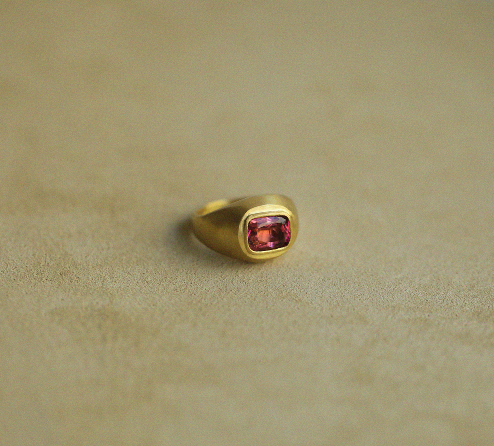 Ptolemaic Ring in Vivid Pink Tourmaline
