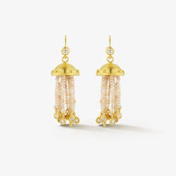 Natural Pearl Jellyfish Earrings in Cream