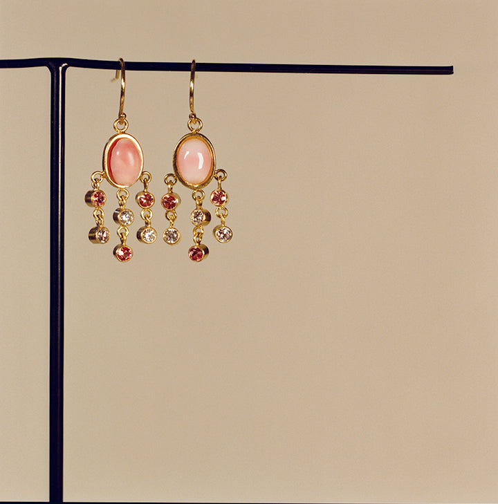 Queen Conch Pearl Chandelier Earrings