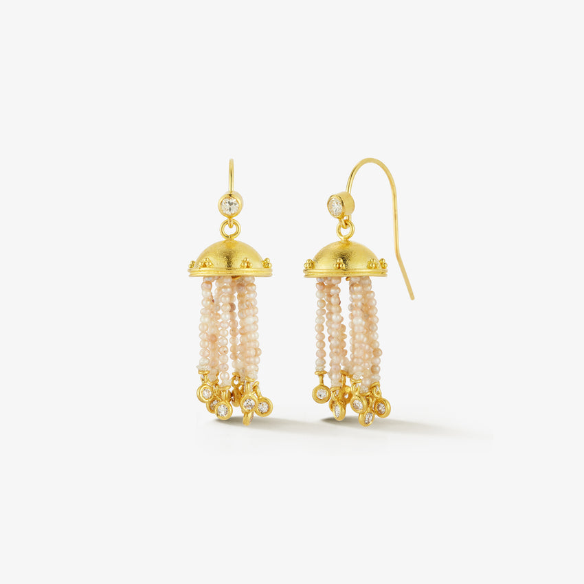 Natural Pearl Jellyfish Earrings in Cream