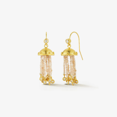 Natural Pearl Jellyfish Earrings in Cream