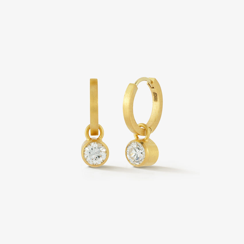 1ct Old Euro Huggie Hoop Drops