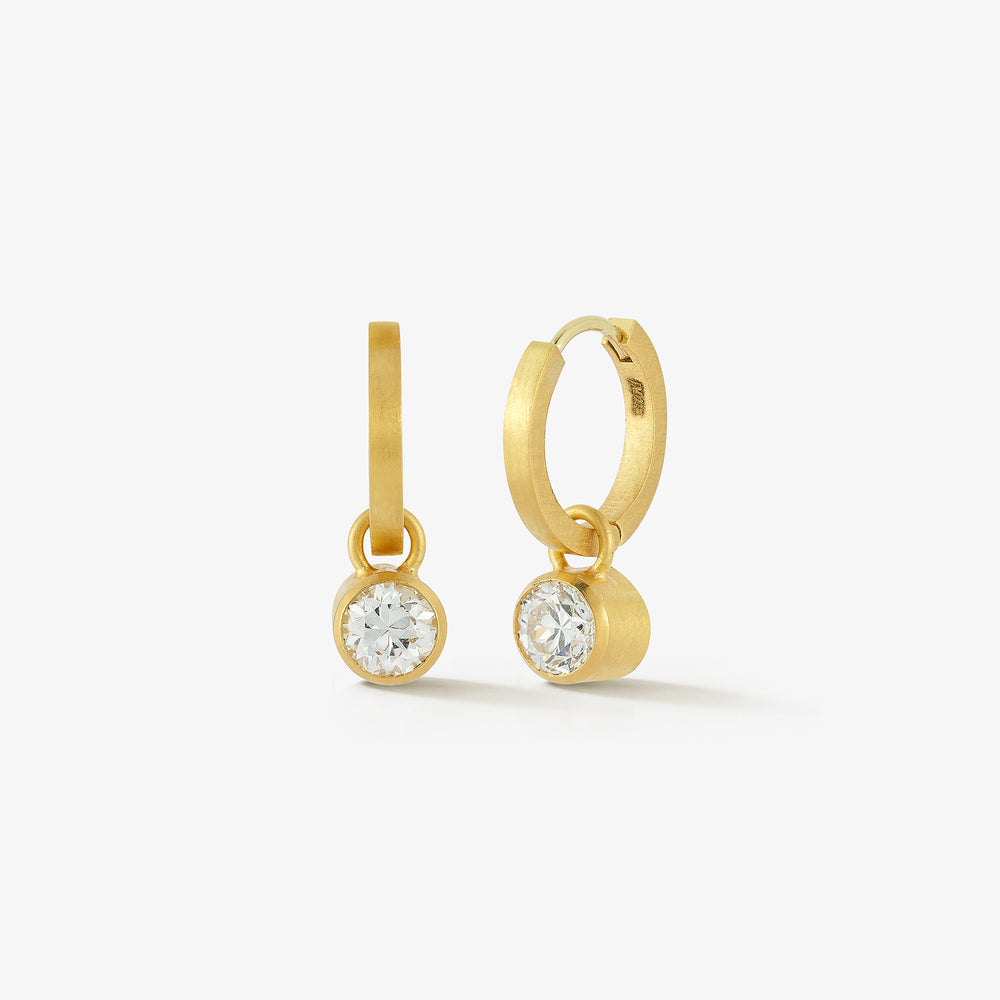 1ct Old Euro Huggie Hoop Drops