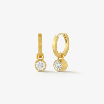 1ct Old Euro Huggie Hoop Drops