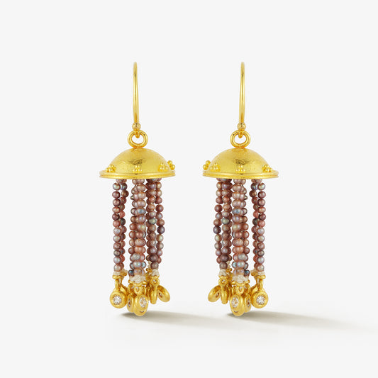 Natural Pearl Jellyfish Earrings in Purple