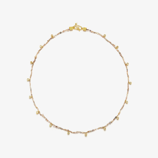 Medium Natural Pearl Champagne Diamond Veil Necklace