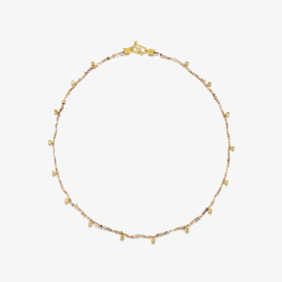 Medium Natural Pearl Champagne Diamond Veil Necklace