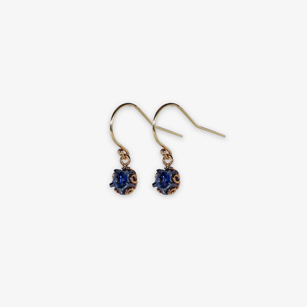 Cut-Down Collet Lace-Back Earrings in Sapphire