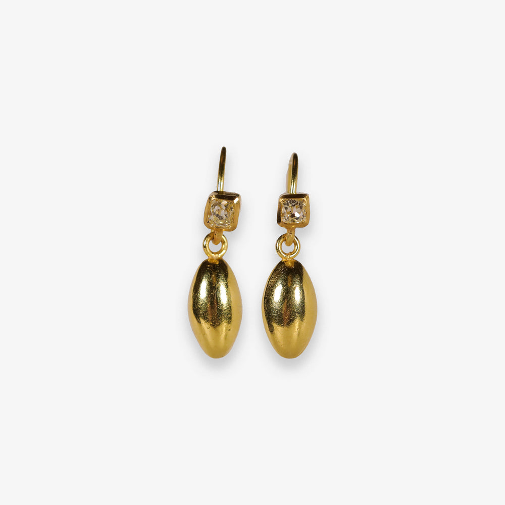 Carob Seed Earrings with Peruzzi Diamonds