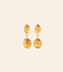 Rock Crystal Granulated Earrings
