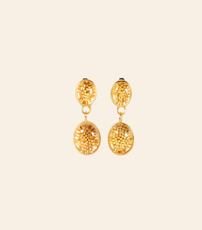 Rock Crystal Granulated Earrings