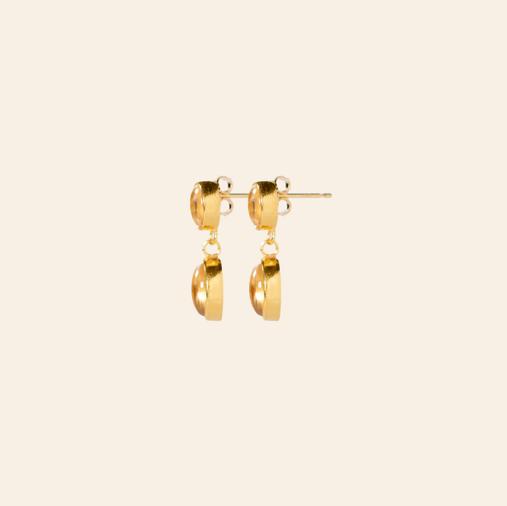 Rock Crystal Granulated Earrings