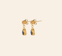 Diamond and Sapphire Pear Earrings