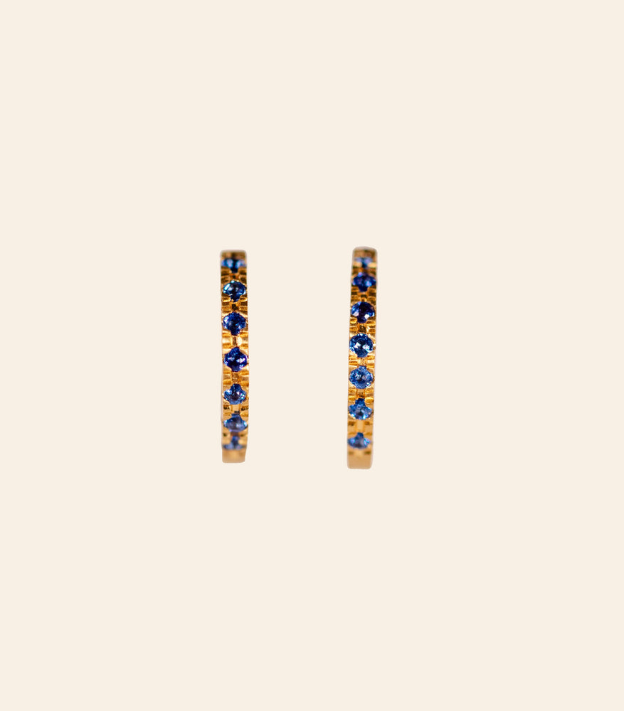 Huggie Hoop with Cobalt Spinels