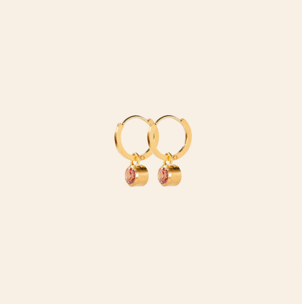 Padparadasha Huggie Hoop Drops