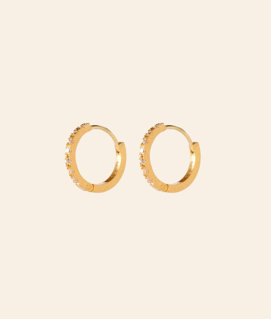 Huggie Hoop with Single Cut Diamonds