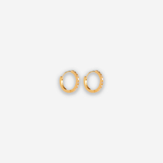 Huggie Hoop with Single Cut Diamonds