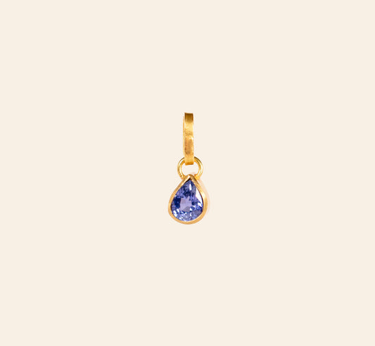 Purple Sapphire Pear Pendant