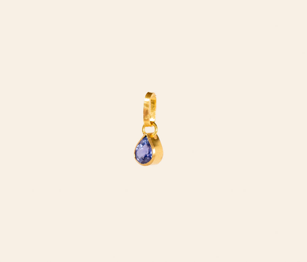 Purple Sapphire Pear Pendant
