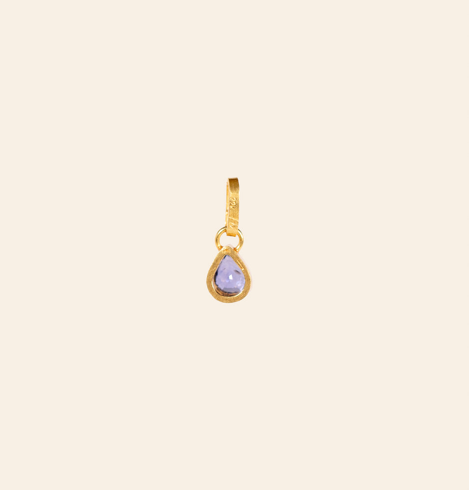 Purple Sapphire Pear Pendant