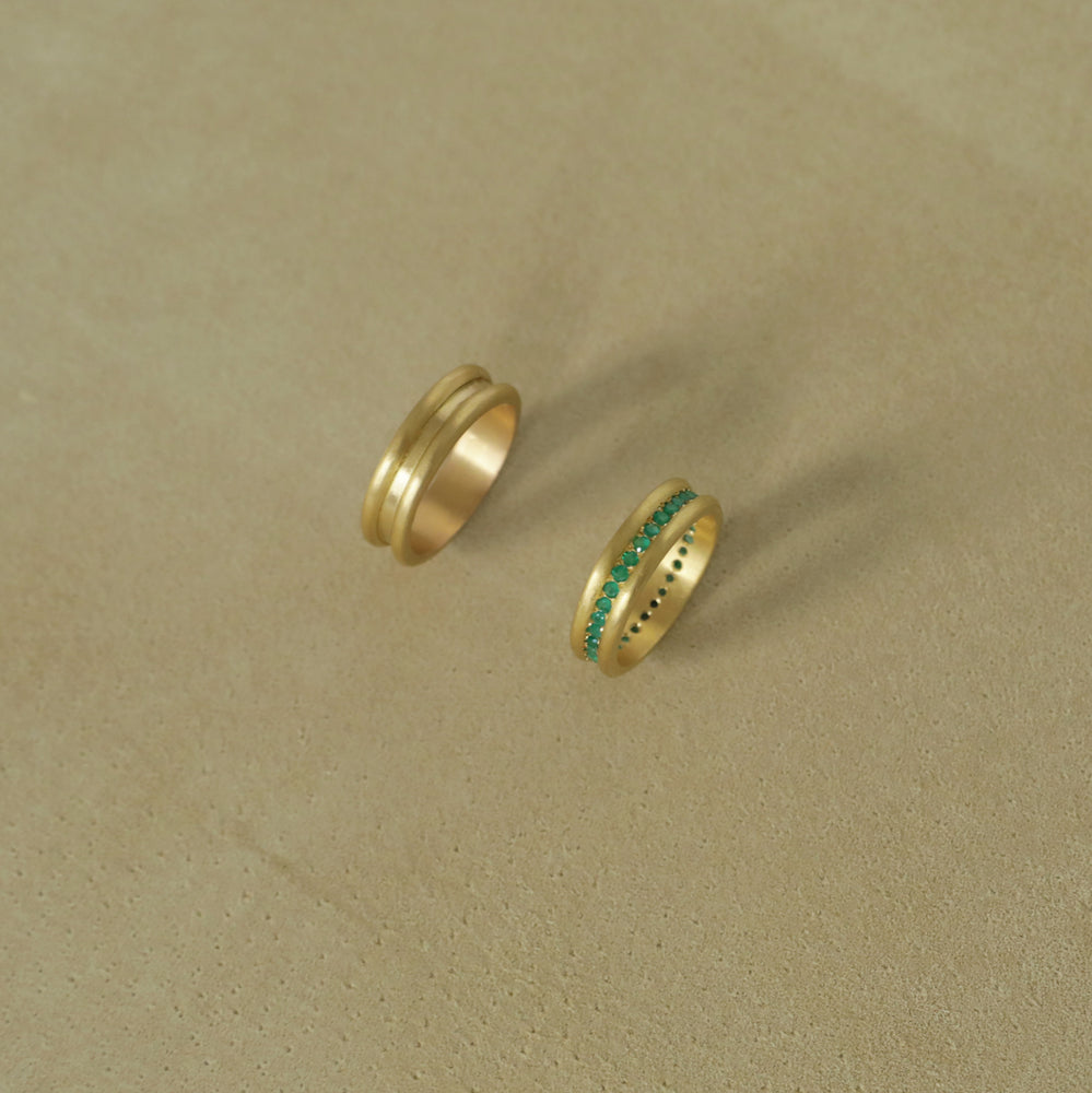 Doric Column Band with Emeralds