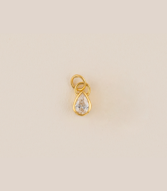 Natural Diamond Pear Pendant